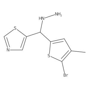 Thiazole, 5-[(5-bromo-4-methyl-2-thienyl)hydrazinylmethyl]- Structure
