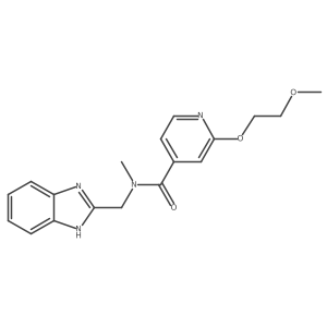 N-((1H-benzo[d]imidazol-2-yl)methyl)-2-(2-methoxyethoxy)-N-methylisonicotinamide结构式