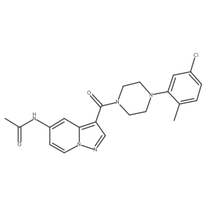 N-(3-(4-(5-chloro-2-methylphenyl)piperazine-1-carbonyl)pyrazolo[1,5-a]pyridin-5-yl)acetamide Structure