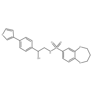 N-(2-hydroxy-2-(4-(thiophen-3-yl)phenyl)ethyl)-3,4-dihydro-2H-benzo[b][1,4]dioxepine-7-sulfonamide Structure