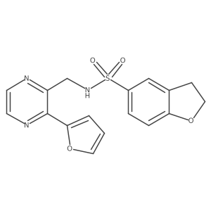 N-((3-(furan-2-yl)pyrazin-2-yl)methyl)-2,3-dihydrobenzofuran-5-sulfonamide结构式
