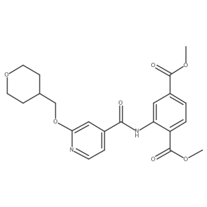 dimethyl 2-(2-((tetrahydro-2H-pyran-4-yl)methoxy)isonicotinamido)terephthalate结构式