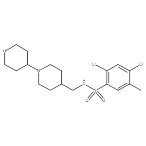 2,4-dichloro-5-methyl-N-((1-(tetrahydro-2H-pyran-4-yl)piperidin-4-yl)methyl)benzenesulfonamide Structure