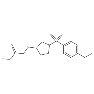Methyl 2-((1-((4-ethylphenyl)sulfonyl)pyrrolidin-3-yl)thio)acetate Structure