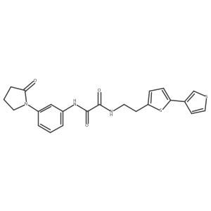 N-(2-{[2,3'-bithiophene]-5-yl}ethyl)-N'-[3-(2-oxopyrrolidin-1-yl)phenyl]ethanediamide结构式