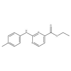 Ethyl 2-[(4-methylphenyl)amino]pyrimidine-4-carboxylate结构式