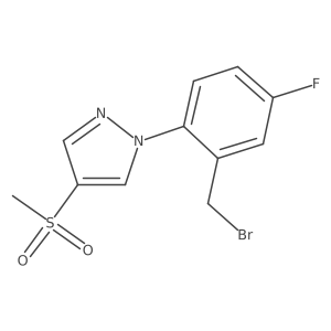 1-[2-(bromomethyl)-4-fluorophenyl]-4-methanesulfonyl-1H-pyrazole结构式