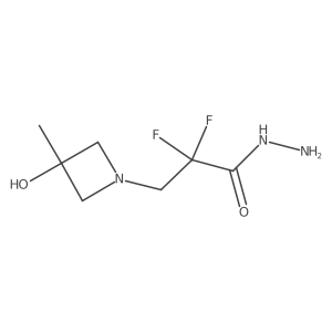 2,2-Difluoro-3-(3-hydroxy-3-methylazetidin-1-yl)propanehydrazide结构式