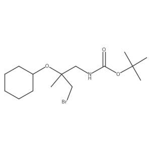 tert-butyl N-[3-bromo-2-(cyclohexyloxy)-2-methylpropyl]carbamate Structure