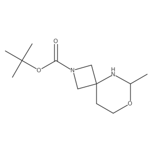Tert-butyl 6-methyl-7-oxa-2,5-diazaspiro[3.5]nonane-2-carboxylate结构式