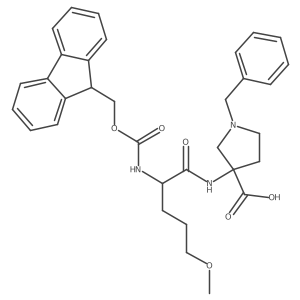 1-benzyl-3-[2-({[(9H-fluoren-9-yl)methoxy]carbonyl}amino)-5-methoxypentanamido]pyrrolidine-3-carboxylic acid Structure