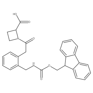 1-(2-{2-[({[(9H-fluoren-9-yl)methoxy]carbonyl}amino)methyl]phenyl}acetyl)azetidine-2-carboxylic acid结构式