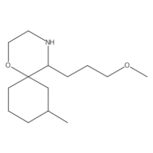 5-(3-Methoxypropyl)-8-methyl-1-oxa-4-azaspiro[5.5]undecane结构式