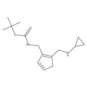 tert-butyl N-({2-[(cyclopropylamino)methyl]thiophen-3-yl}methyl)carbamate结构式