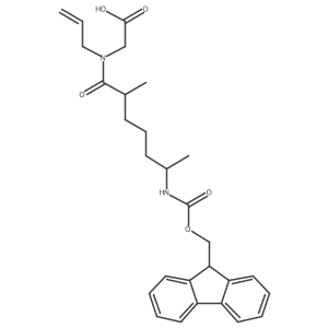 2-[6-({[(9H-fluoren-9-yl)methoxy]carbonyl}amino)-2-methyl-N-(prop-2-en-1-yl)heptanamido]acetic acid Structure