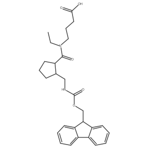 4-(N-ethyl-1-{2-[({[(9H-fluoren-9-yl)methoxy]carbonyl}amino)methyl]cyclopentyl}formamido)butanoic acid结构式