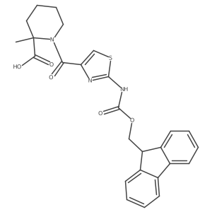1-[2-({[(9H-fluoren-9-yl)methoxy]carbonyl}amino)-1,3-thiazole-4-carbonyl]-2-methylpiperidine-2-carboxylic acid结构式