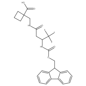 1-{[3-({[(9H-fluoren-9-yl)methoxy]carbonyl}amino)-4,4,4-trifluorobutanamido]methyl}cyclobutane-1-carboxylic acid结构式