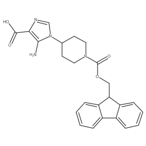 5-amino-1-(1-{[(9H-fluoren-9-yl)methoxy]carbonyl}piperidin-4-yl)-1H-imidazole-4-carboxylic acid Structure