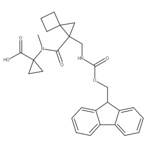 1-{N-methyl1-[({[(9H-fluoren-9-yl)methoxy]carbonyl}amino)methyl]spiro[2.3]hexane-1-amido}cyclopropane-1-carboxylic acid Structure
