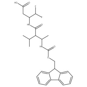 3-[3-({[(9H-fluoren-9-yl)methoxy]carbonyl}amino)-2-(propan-2-yl)butanamido]-4,4-difluorobutanoic acid结构式