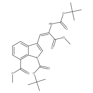 O1-tert-butyl O7-methyl 3-[(Z)-2-(tert-butoxycarbonylamino)-3-methoxy-3-oxo-prop-1-enyl]indole-1,7-dicarboxylate结构式