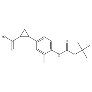 rac-(1R,2R)-2-(4-{[(tert-butoxy)carbonyl]amino}-3-methylphenyl)cyclopropane-1-carboxylic acid结构式