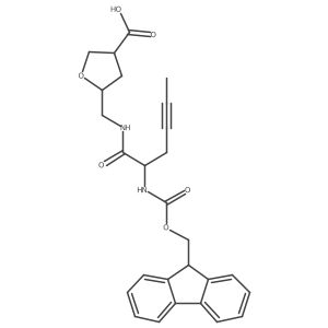 rac-(3R,5R)-5-{[2-({[(9H-fluoren-9-yl)methoxy]carbonyl}amino)hex-4-ynamido]methyl}oxolane-3-carboxylic acid结构式