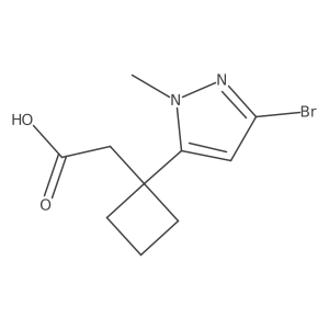 2-[1-(3-bromo-1-methyl-1H-pyrazol-5-yl)cyclobutyl]acetic acid Structure