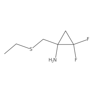 1-[(Ethylsulfanyl)methyl]-2,2-difluorocyclopropan-1-amine结构式