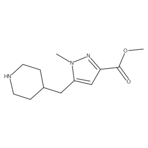 methyl 1-methyl-5-[(piperidin-4-yl)methyl]-1H-pyrazole-3-carboxylate Structure