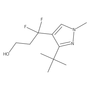 3-(3-tert-butyl-1-methyl-1H-pyrazol-4-yl)-3,3-difluoropropan-1-ol Structure