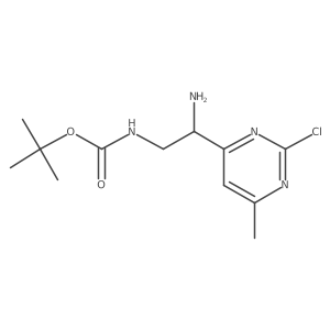 tert-butyl N-[2-amino-2-(2-chloro-6-methylpyrimidin-4-yl)ethyl]carbamate结构式