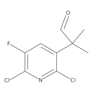 2-(2,6-Dichloro-5-fluoropyridin-3-yl)-2-methylpropanal结构式