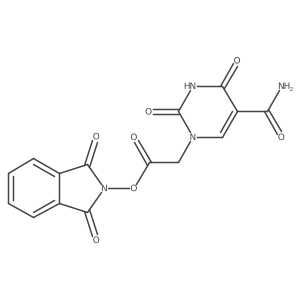 1,3-dioxo-2,3-dihydro-1H-isoindol-2-yl 2-(5-carbamoyl-2,4-dioxo-1,2,3,4-tetrahydropyrimidin-1-yl)acetate结构式