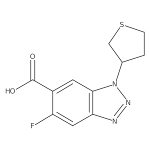 5-fluoro-1-(thiolan-3-yl)-1H-1,2,3-benzotriazole-6-carboxylic acid结构式