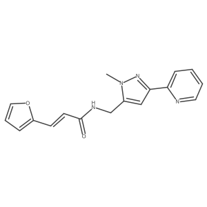 (E)-3-(Furan-2-yl)-N-[(2-methyl-5-pyridin-2-ylpyrazol-3-yl)methyl]prop-2-enamide Structure