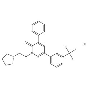 4-Phenyl-2-(2-pyrrolidin-1-ylethyl)-6-[3-(trifluoromethyl)phenyl]pyridazin-3-one;hydrochloride Structure