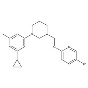 4-(3-{[(5-Bromopyrimidin-2-yl)oxy]methyl}piperidin-1-yl)-2-cyclopropyl-6-methylpyrimidine Structure