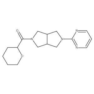 2-[5-(Oxane-2-carbonyl)-octahydropyrrolo[3,4-c]pyrrol-2-yl]pyrimidine结构式