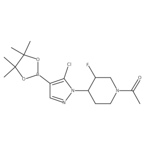 1-[(3S,4S)-4-[5-chloro-4-(4,4,5,5-tetramethyl-1,3,2-dioxaborolan-2-yl)pyrazol-1-yl]-3-fluoro-1-piperidyl]ethanone Structure