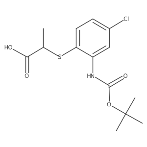 2-[(2-{[(Tert-butoxy)carbonyl]amino}-4-chlorophenyl)sulfanyl]propanoic acid结构式