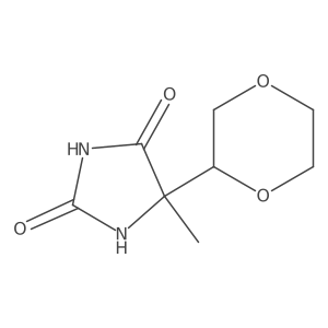 5-(1,4-Dioxan-2-yl)-5-methylimidazolidine-2,4-dione结构式