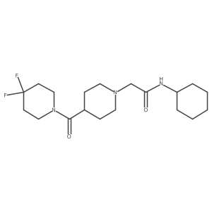 N-cyclohexyl-2-[4-(4,4-difluoropiperidine-1-carbonyl)piperidin-1-yl]acetamide Structure