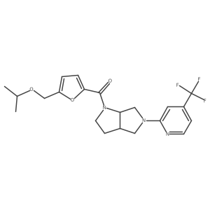 2-(1-{5-[(Propan-2-yloxy)methyl]furan-2-carbonyl}-octahydropyrrolo[3,4-b]pyrrol-5-yl)-4-(trifluoromethyl)pyridine结构式