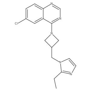 6-chloro-4-{3-[(2-ethyl-1H-imidazol-1-yl)methyl]azetidin-1-yl}quinazoline结构式