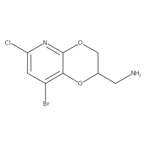 NCC1COc2nc(Cl)cc(Br)c2O1结构式