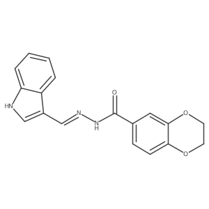 N-[(E)-1H-indol-3-ylmethylideneamino]-2,3-dihydro-1,4-benzodioxine-6-carboxamide Structure