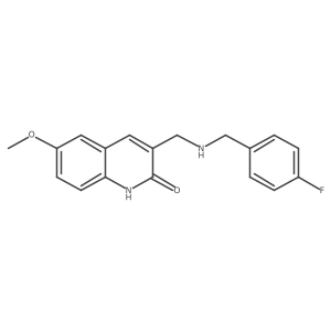 3-[(4-Fluoro-benzylamino)-methyl]-6-methoxy-1H-quinolin-2-one结构式
