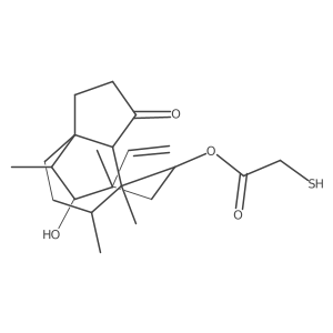 Acetic acid, 2-mercapto-, (3aS,4R,5S,6S,8R,9R,9aR,10R)-6-ethenyldecahydro-5-hydroxy-4,6,9,10-tetramethyl-1-oxo-3a,9-propano-3aH-cyclopentacycloocten-8-yl ester结构式